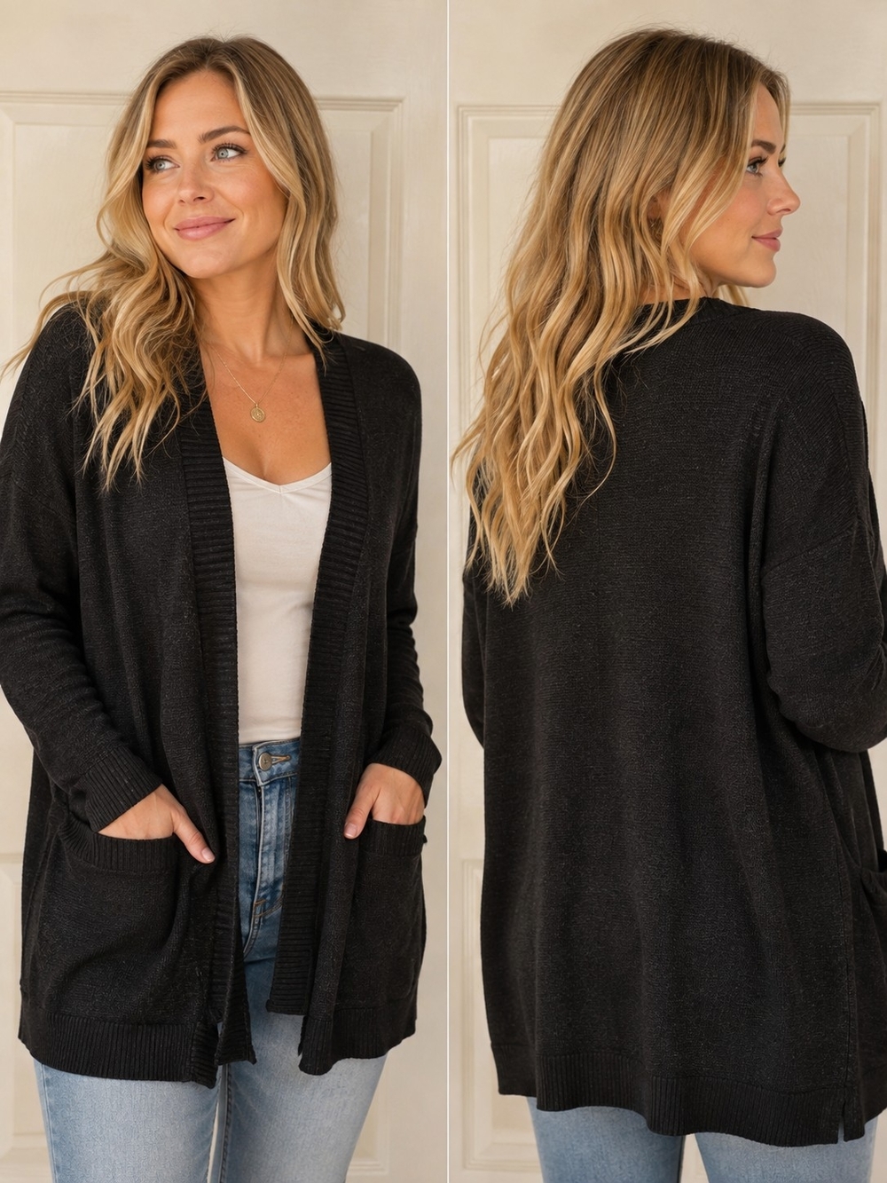 Croft & Barrow Sozy Open-Front Women's Cardigan Sweater - Black
